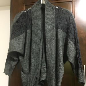 Daytrip Black/Charcoal Cardigan with Lace